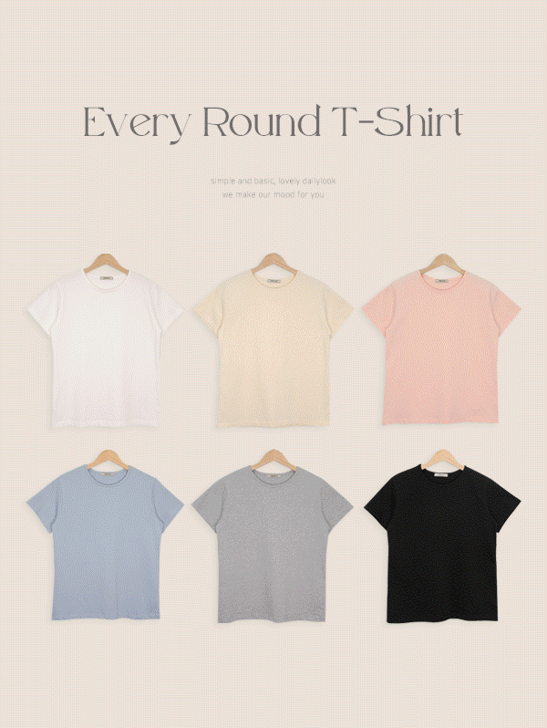 [HONEST, YOU] 에브리  20수 실켓 라운드 반팔 티셔츠 - t(6color)로빈유