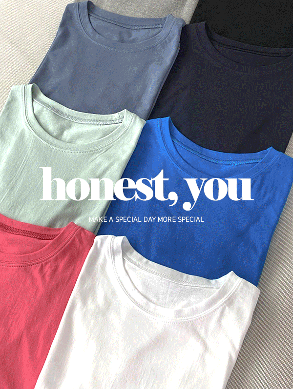 [HONEST,YOU] 1+1(세트가격) 틴즈 크롭 반팔 티셔츠t - 8color로빈유