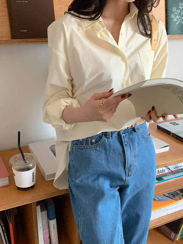 로쥬아 백 버튼 셔츠 - sh(3color)로빈유
