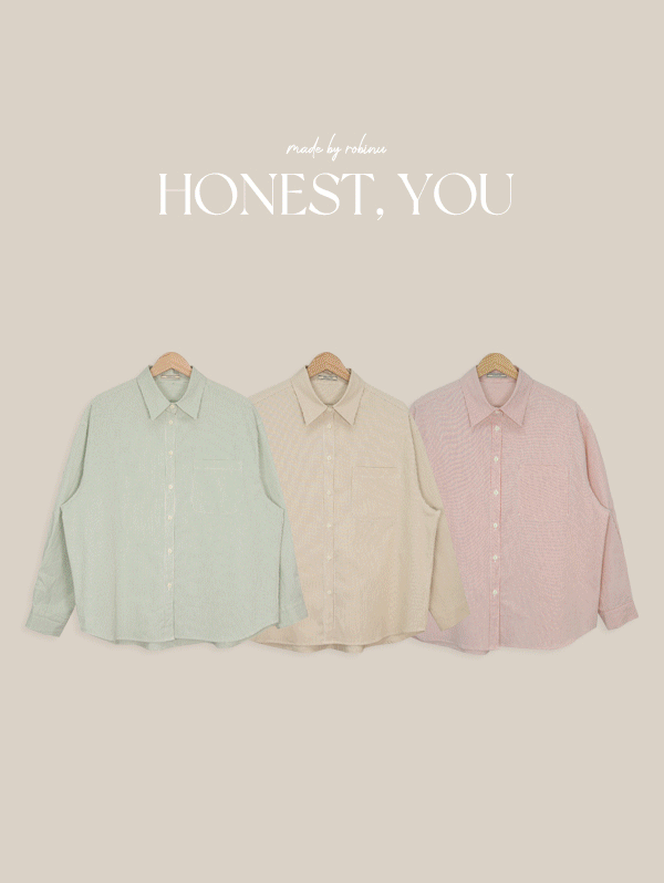 [U-KET!] [HONEST, YOU] 크레용 스트라이프 루즈핏 셔츠 - sh(3color)로빈유